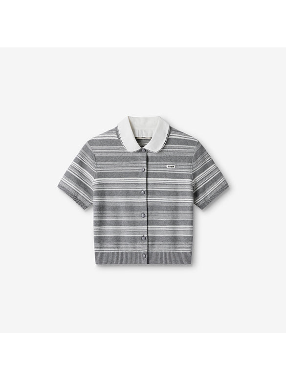 Random Pitch Stripe Polo Knit