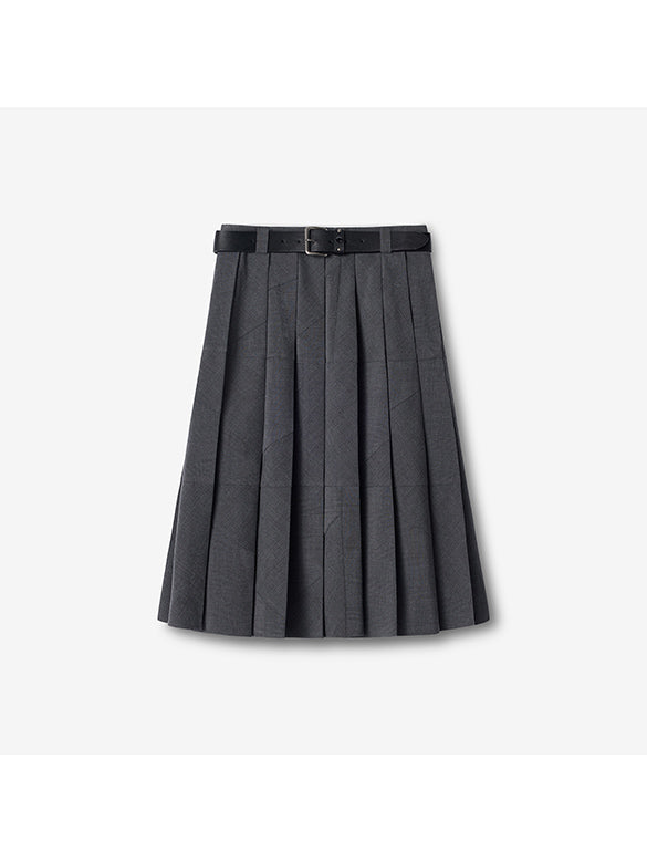Design Switch Pleats Skirt