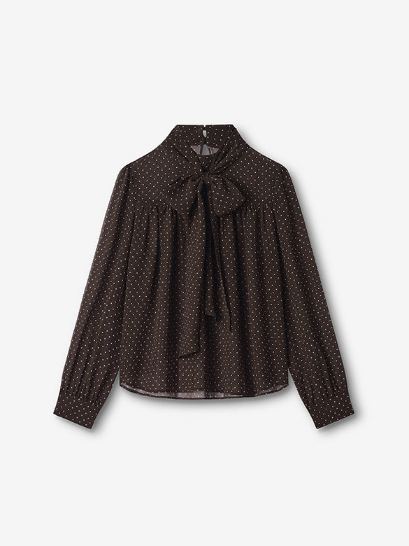 Dot Bow-tie Blouse