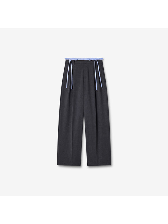 Plaid Waist Slacks Pants