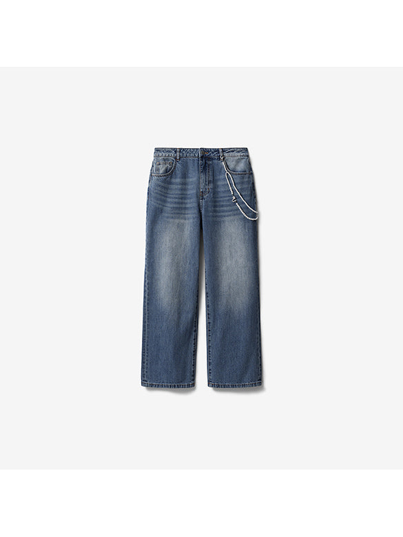 Pearl Wallet-chain Denim Pants