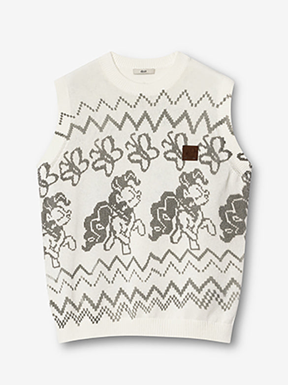 Dot Pattern Sleeveless Knit