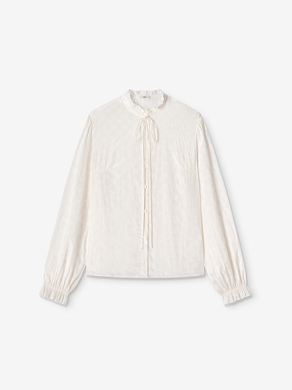 Ribbon Design Monogram Frill Blouse