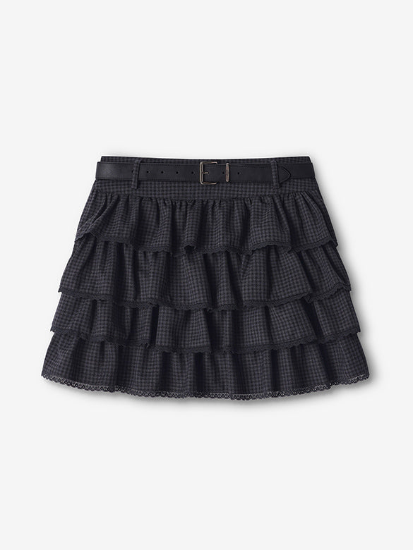 Lace Piping Frill Skirt