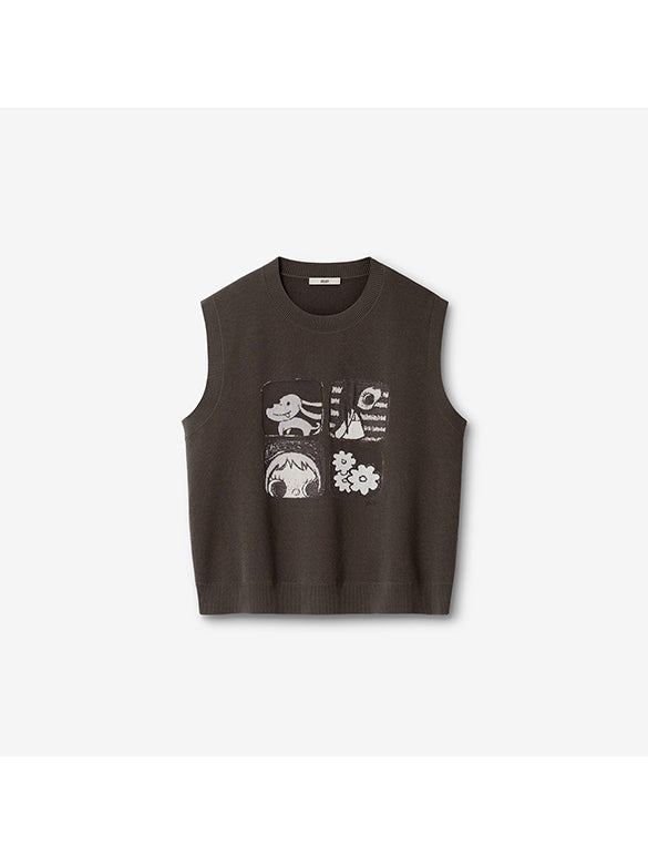 Printed Sleeveless Knit Top