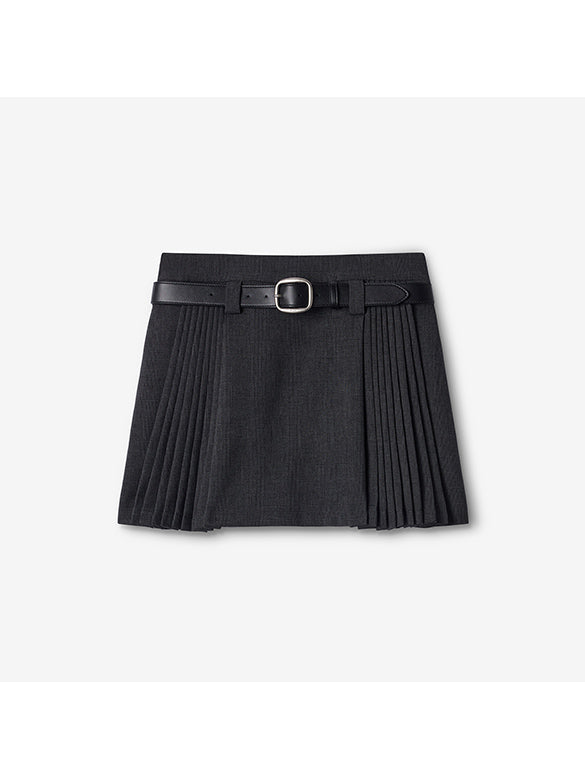 Plaid Pleats Mini Skirt Pants