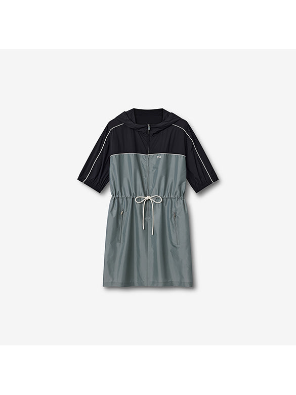 Bi-color Sporty Zipper Dress