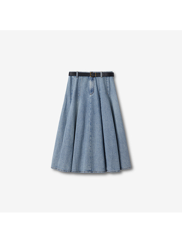 Tuck Design Denim Skirt