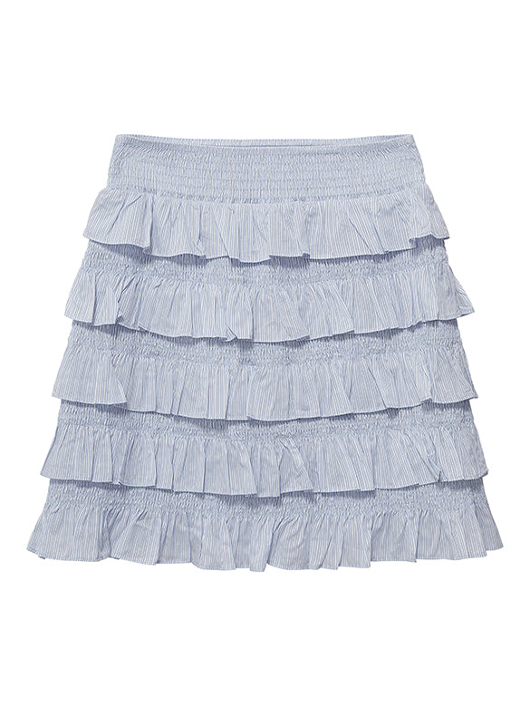 Pin-stripe Frill Tiered Skirt