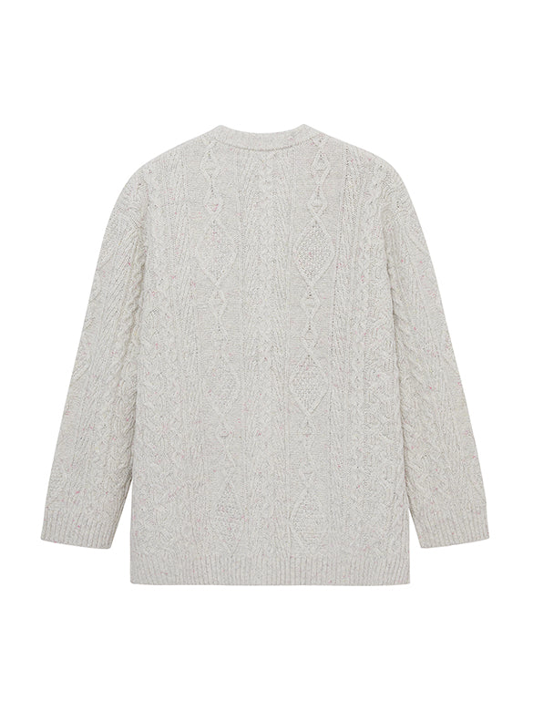 Thin Cable Knit Cardigan