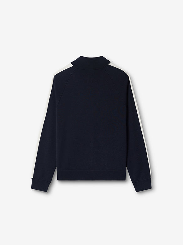 Line Zipper Knit Cardigan