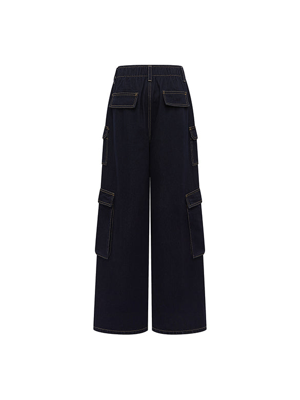 Rigid Denim Cargo Pants