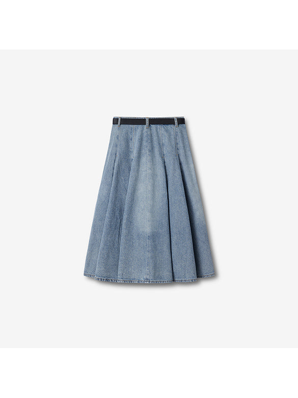 Tuck Design Denim Skirt