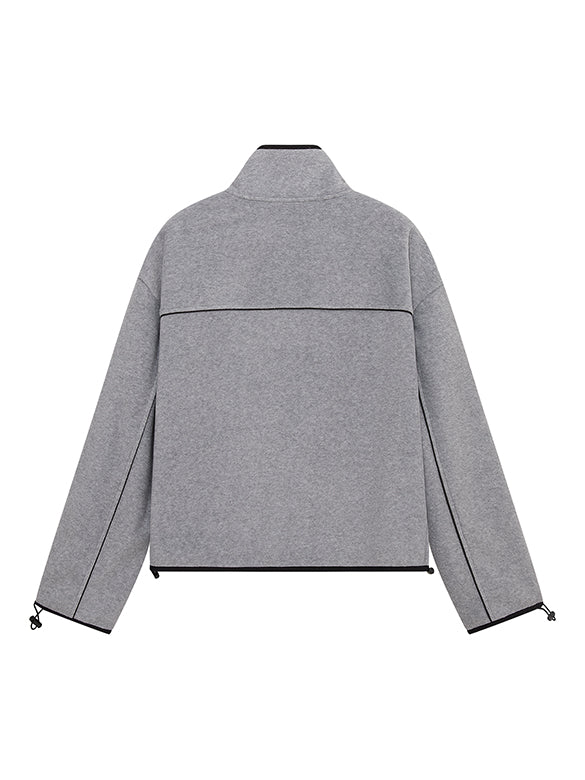 Bi-color Line Zipper Fleece Outer