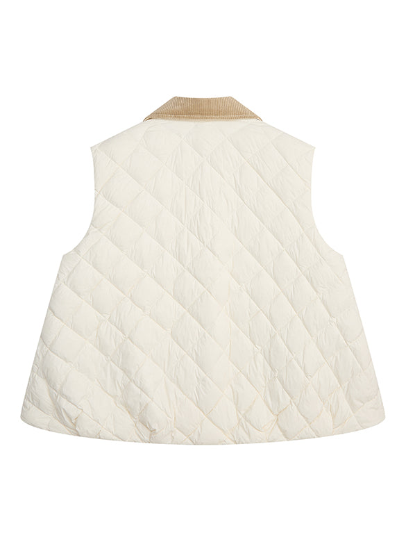 Corduroy Collar Monogram Down Vest