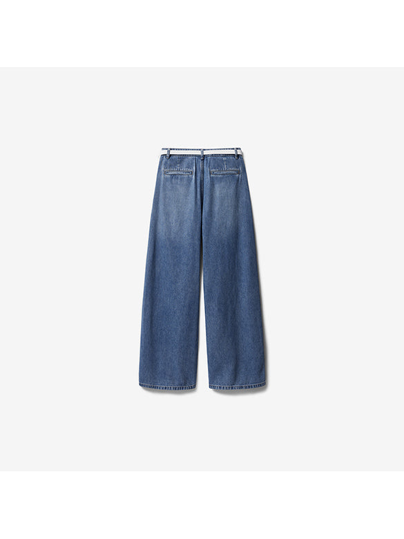 White Belted Denim Pants
