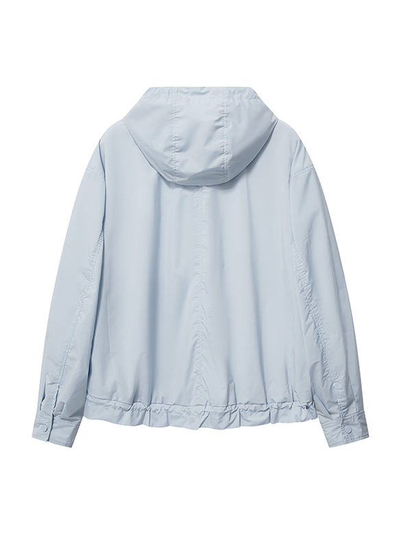 Sporty Hoodie Zipper Blouson