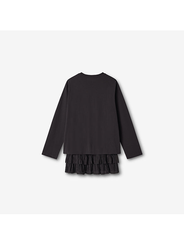 Hem Frill Combination Dress