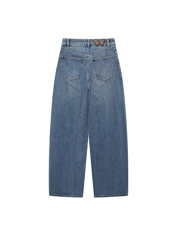 Butterfly Patch Denim Pants