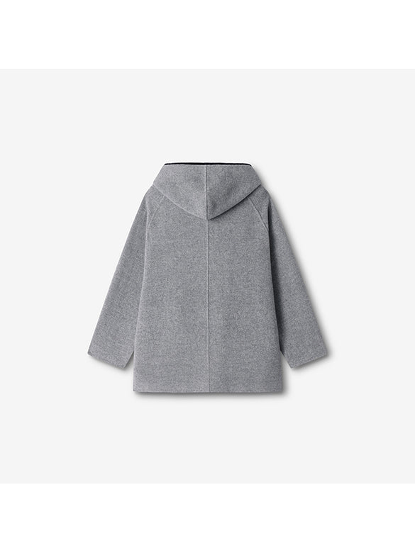 Reversible Pompon Hoodie Outer