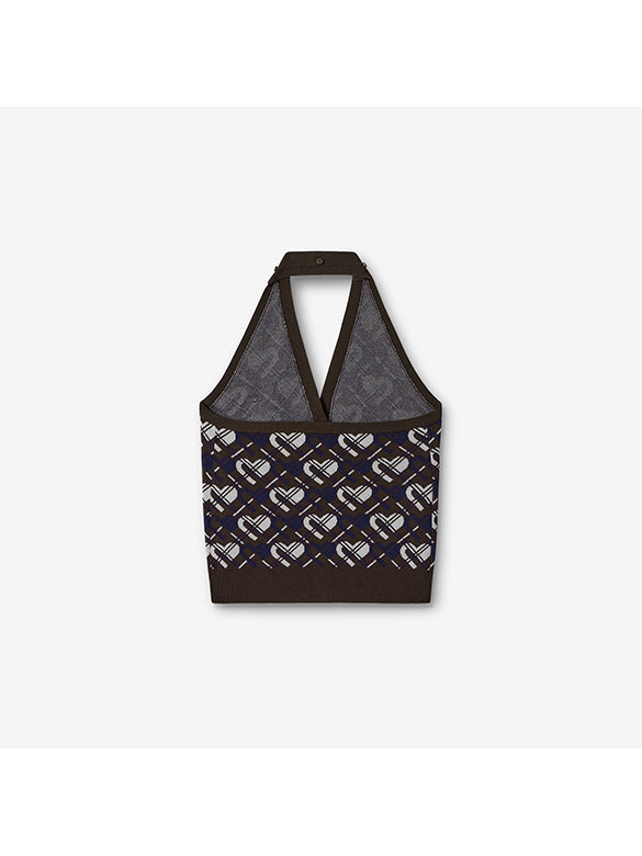 Monogram Halter-neck Knit Top