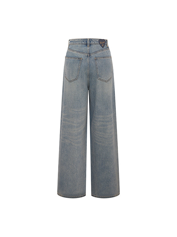 Foil Printed Denim Pants