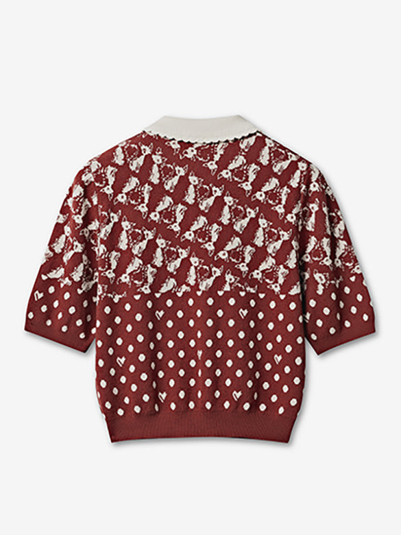 Mixed Pattern Knit Cardigan