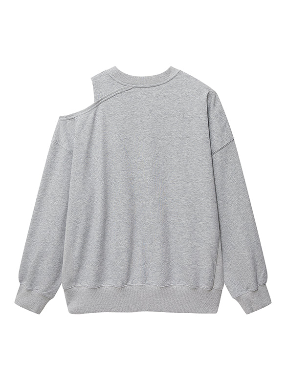 One-shoulder Cut-out Sweatshirt