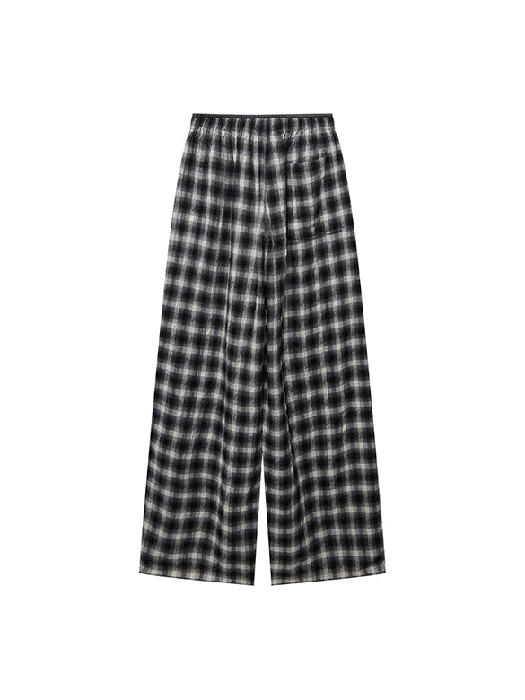 Plaid Wrinkle Easy Pants