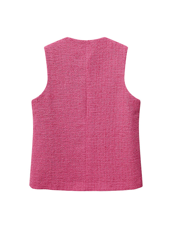 Pink Tweed Vest