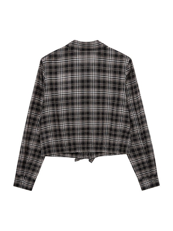 Plaid frill Blouse