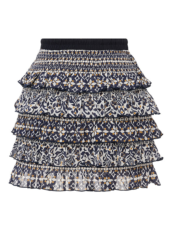 Geometric Pattern Frill Skirt