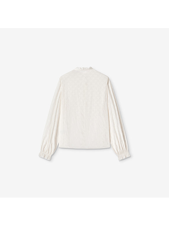 Ribbon Design Monogram Frill Blouse