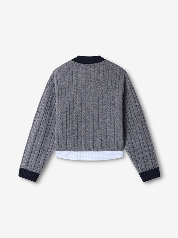 Shirt Layered V-neck Knit