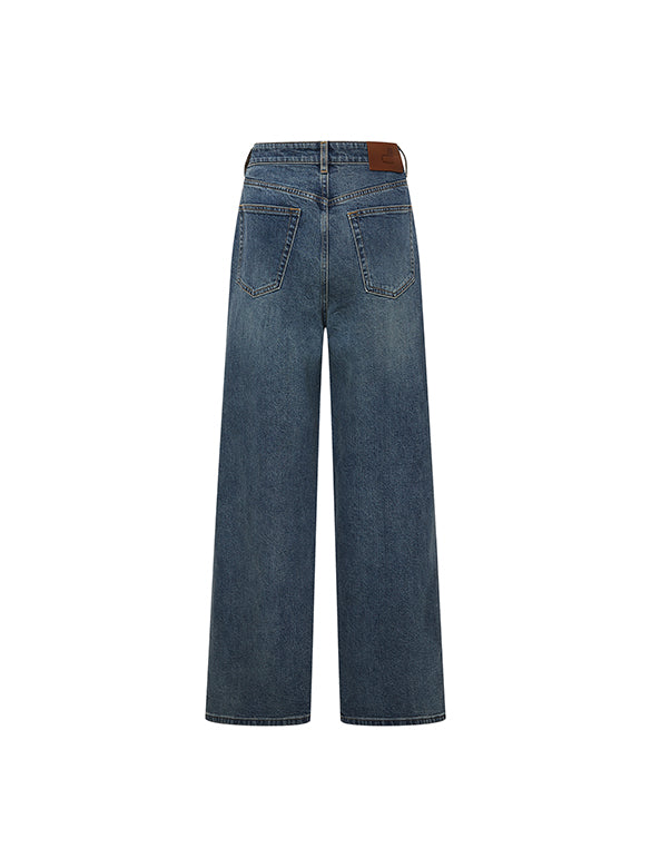 Printed Denim Pants