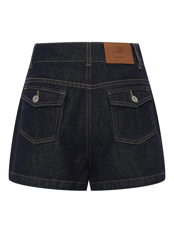 Rigid Denim Short Pants