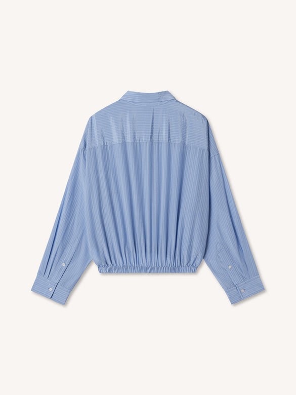 Waist Aperture Pin-stripe Shirt