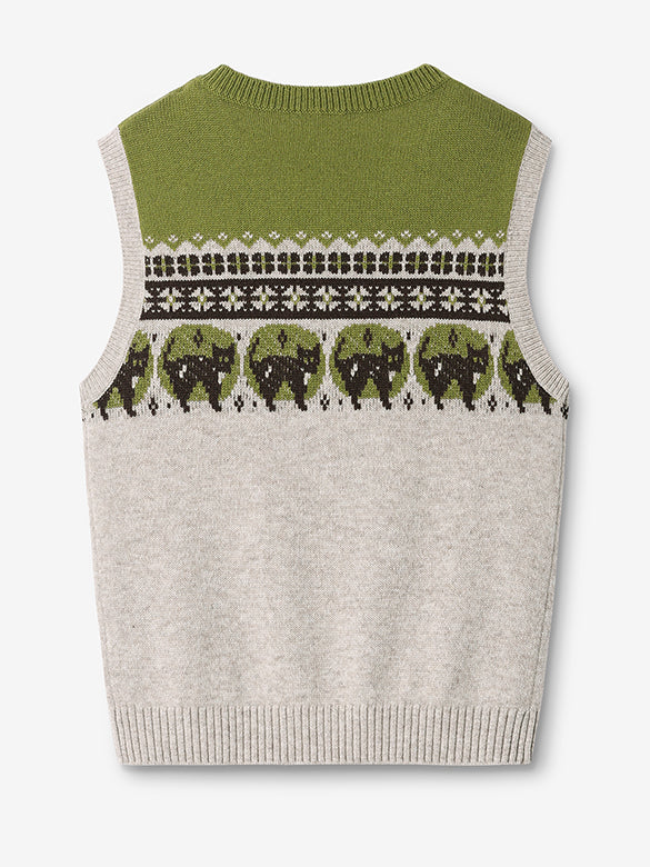 Cat Design Knit Vest