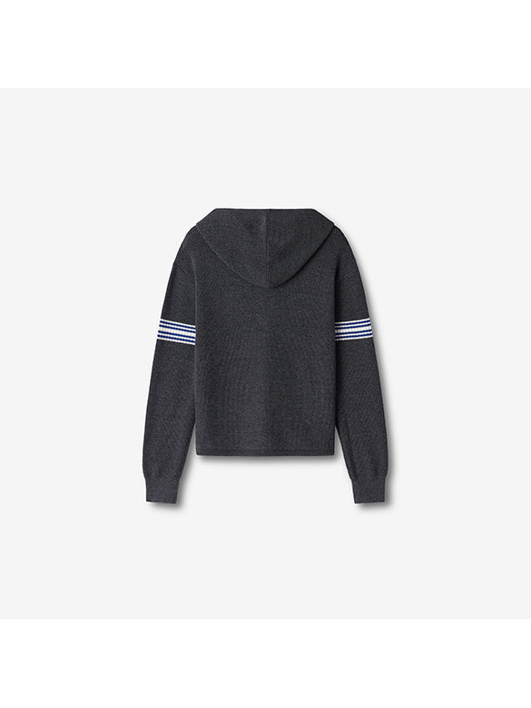 Bi-color Line Hoodie Knit