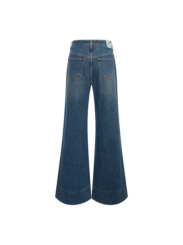 Hem Switch Flare Denim Pants