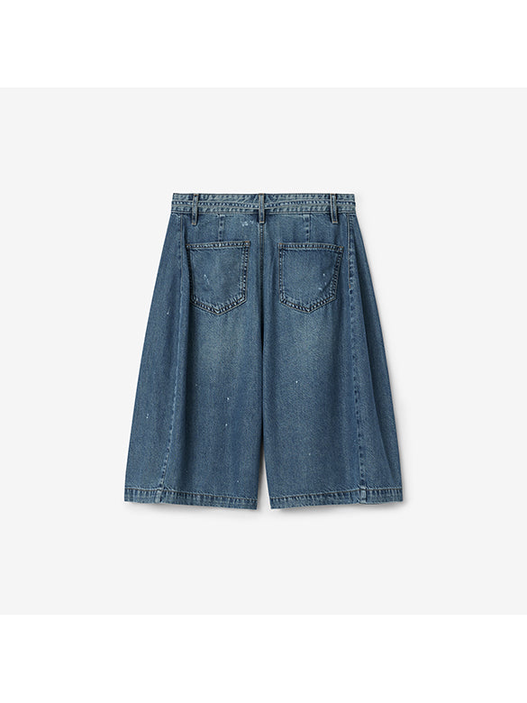 Belted Half Denim Pants