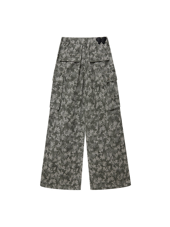Camouflage Denim Cargo Pants