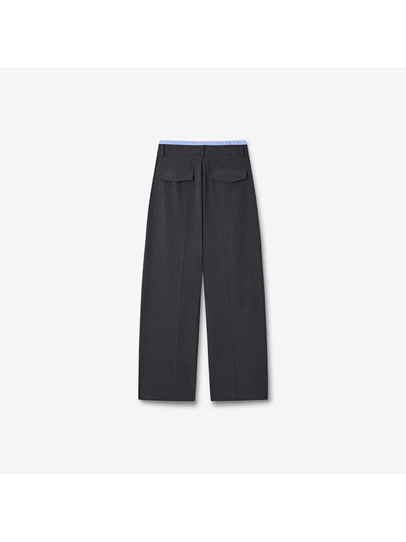 Plaid Waist Slacks Pants