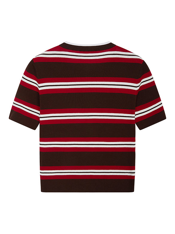 Retro-color Stripe Knit Cardigan