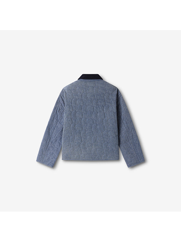 Corduroy Collar Denim Padded Jacket