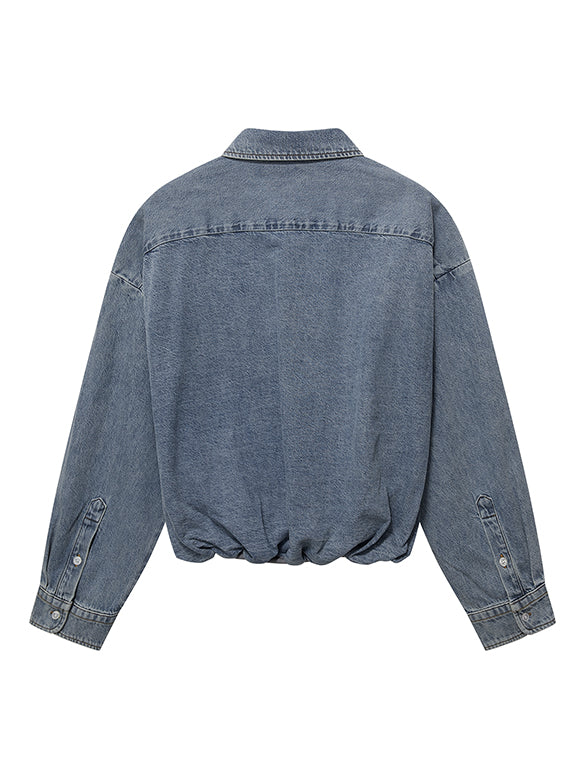 Waist Aperture Denim Shirt