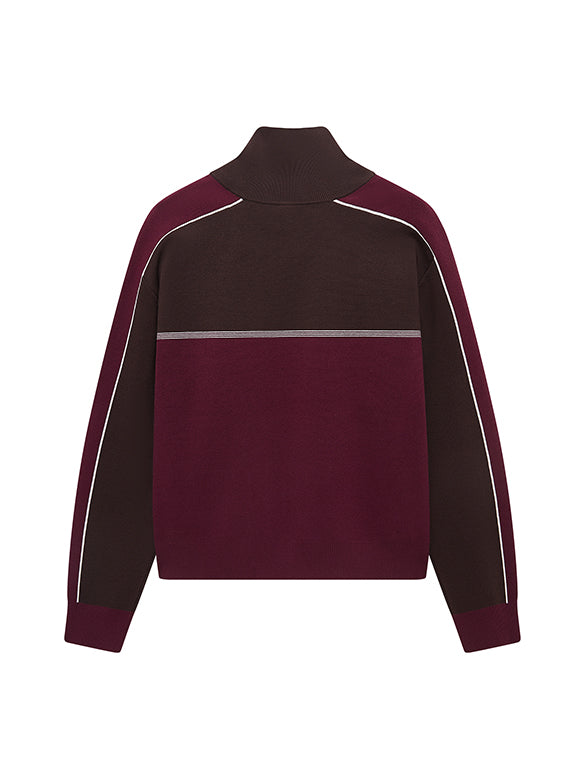 Retro Color Zipper Knit Outer