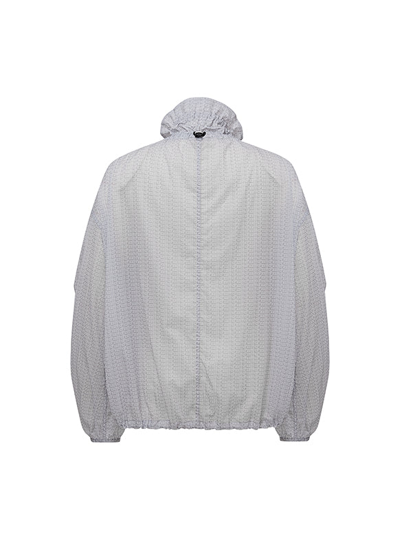 Monogram Pattern Sheer Blouson