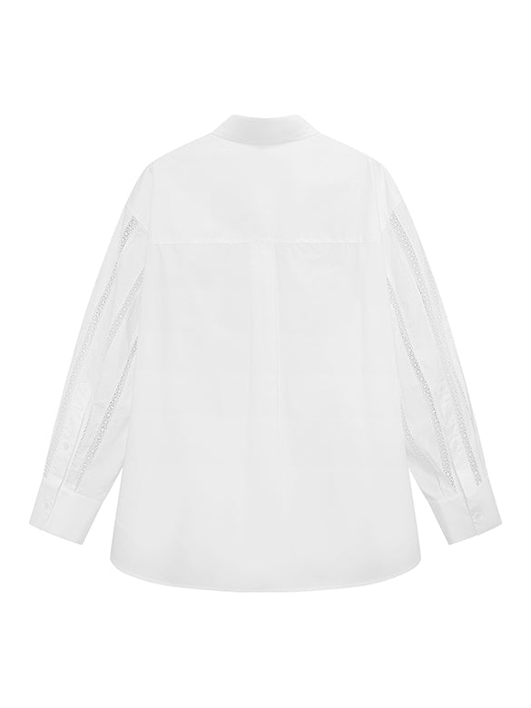 Lace Combination Sleeves Shirt