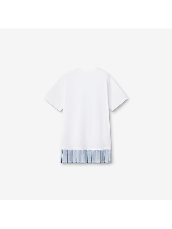 Denim Hem Combination T-shirt Dress